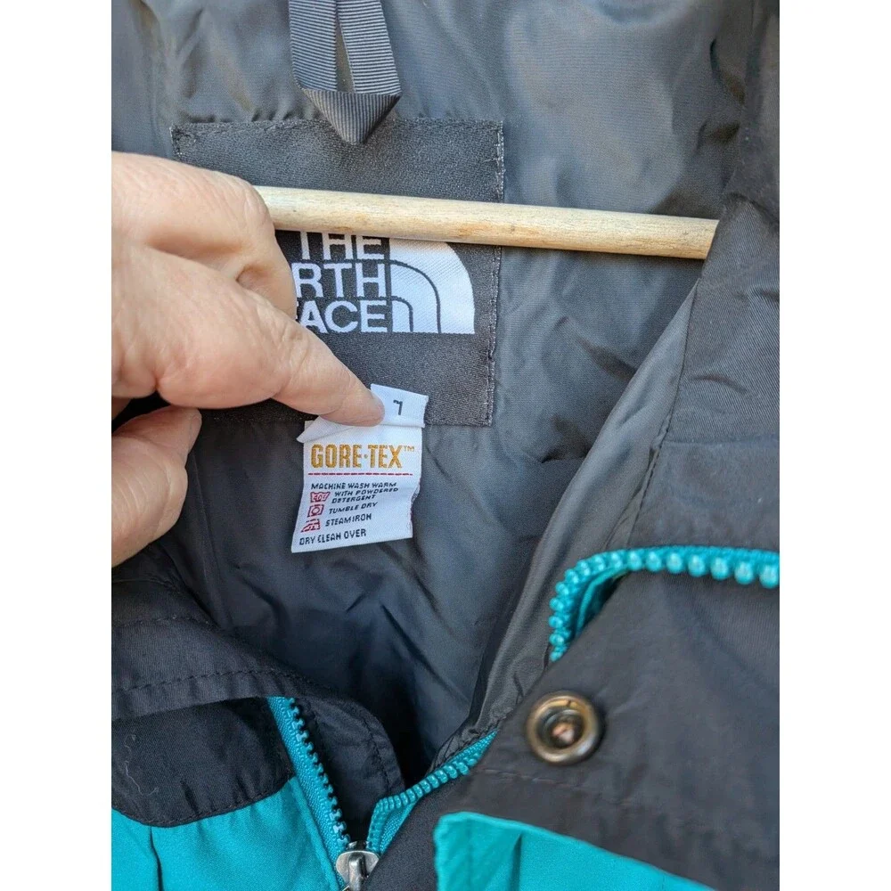 Vintage The North Face Jacket Gore Tex Colorblock Teal Black Large 90s Arapahoe